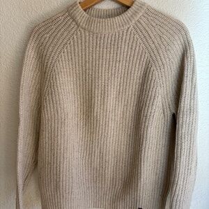 Finisterre Mora crew knit jumper ecru ivory